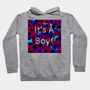 It's A Boy! Stars in Dark Red and Blues Hoodie